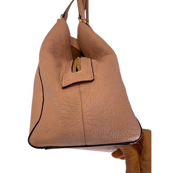 Coach Hallie Pebbled Large Leather Shoulder Bag Pink 809268 - Picture 8 of 15